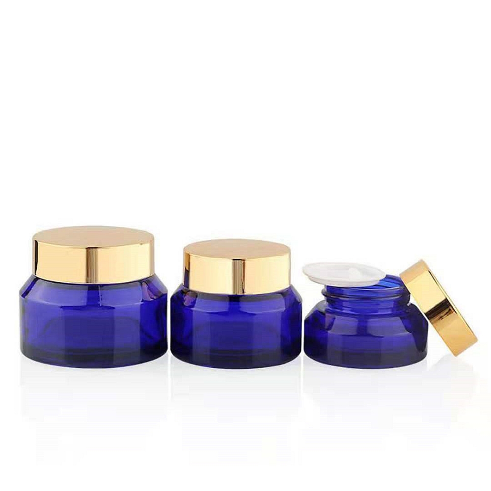 30g 50g blue cream glass jar cosmetic jar