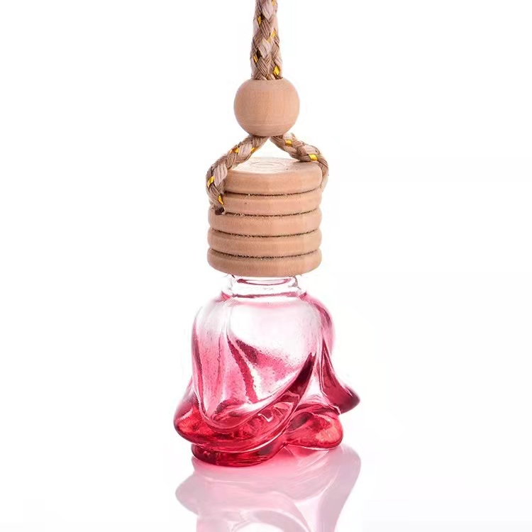 10ml hanging car fragrance glass bottle with wooden lid
